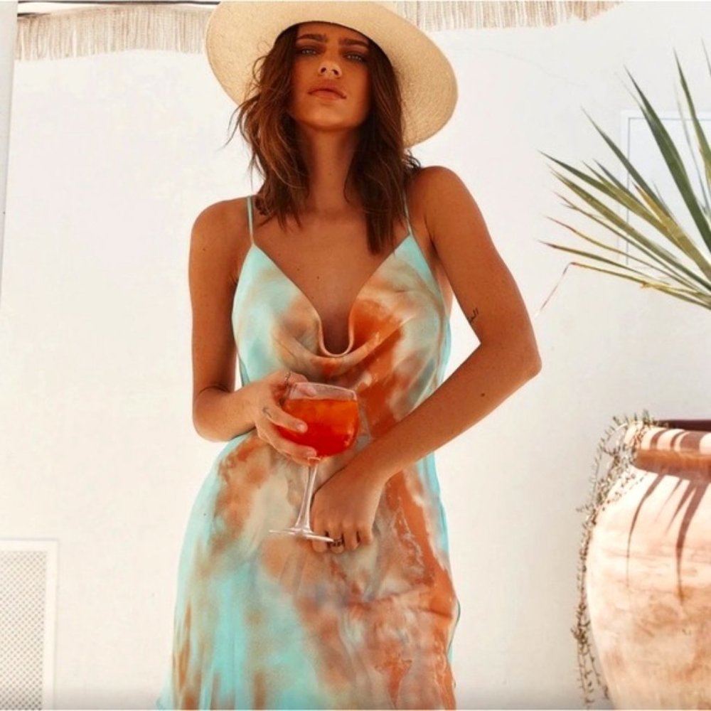 Brand New** 12th Tribe Ventana Tie Dye Mini Slip Dress SM